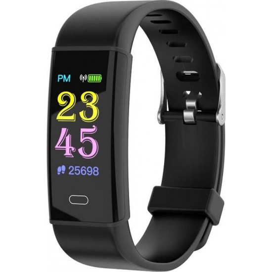 Bluetooth Smartwatch Με Καταγραφή Βημάτων, Ύπνου + Καρδιακών Παλμών - D12 Μαύρο