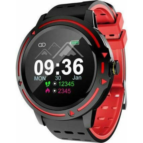 Smartwatch Sports Bracelet V5 Μέτρηση Παλμών, Πίεσης, Θερμίδων - Κόκκινο, Μαύρο PK L9 GT2