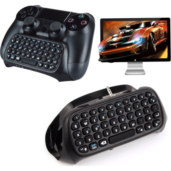 Ασύρματο Πληκτρολόγιο Bluetooth για PlayStation 4 - DOBE Wireless Keyboard Controller for PS4 White/Blue