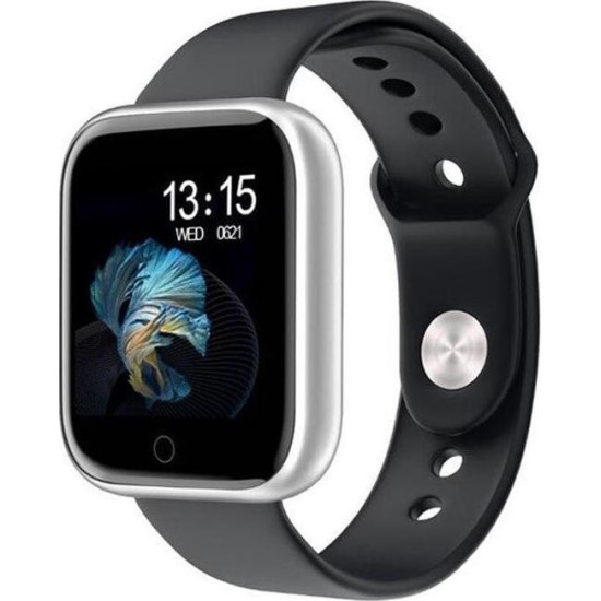 T80 Smartwatch με Παλμογράφο (Ασημί)