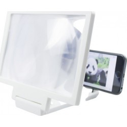 F1 Mobile Phone 3D Screen Amplifier Magnifying Glass HD Stand for Video Bicycle Holder Car Holder Universal - white