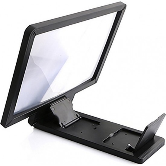 F1 Mobile Phone 3D Screen Amplifier Magnifying Glass HD Stand for Video Bicycle Holder Car Holder Universal - Black
