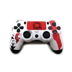 Ασύρματο Gamepad - Χειριστήριο για PS4 και PC Doubleshock 4 με Σχέδιο God Of War Λευκό - Κόκκινο oem