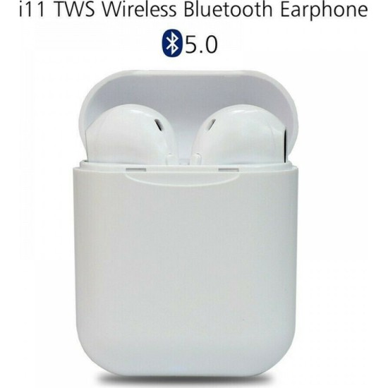 TWS i11 Λευκό - Ασύρματα Ακουστικά Bluetooth 5.0 for Android & Apple ios