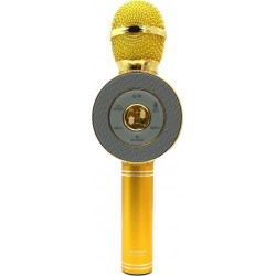 Ασύρματο Bluetooth Mικρόφωνο KARAOKE Hχείο Mp3 Player WSTER - Disco Light Microphone WS-668 Gold