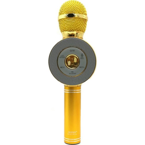Ασύρματο Bluetooth Mικρόφωνο KARAOKE Hχείο Mp3 Player WSTER - Disco Light Microphone WS-668 Gold Ασύρματο Bluetooth Mικρόφωνο KARAOKE Hχείο Mp3 Player WSTER - Disco Light Microphone WS-668 Gold