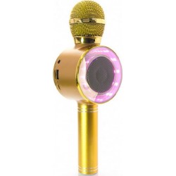 Ασύρματο Bluetooth Mικρόφωνο KARAOKE Hχείο Mp3 Player WSTER - Disco Light Microphone WS-668 Gold