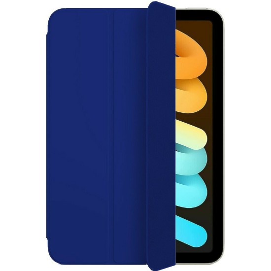 iPad Mini (2021) / iPad Mini 6 Tri-fold Stand Case Dark Blue with Clear TPU Silicone Back Cover (oem)