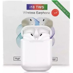 Ασύρματα Ακουστικά Bluetooth 5.0 i18 TWS Touch Control Mini Earbuds - Λευκό