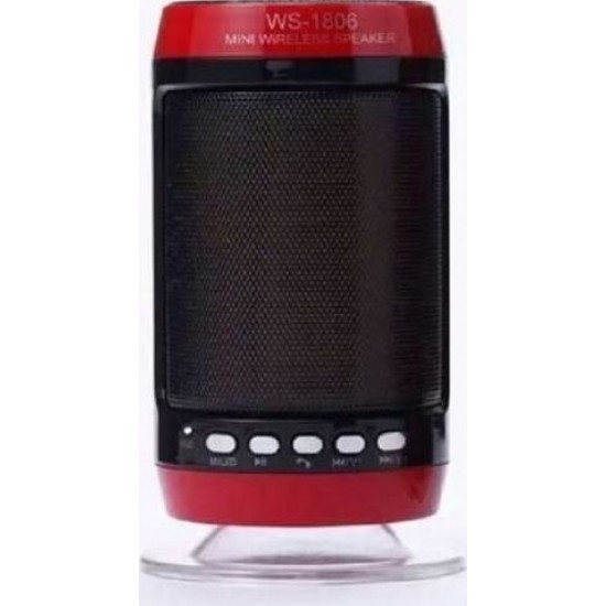 Mini HiFi Bluetooth Ηχείο USB/SD MP3 Player Hands Free WS-1806 Κόκκινο ΟΕΜ
