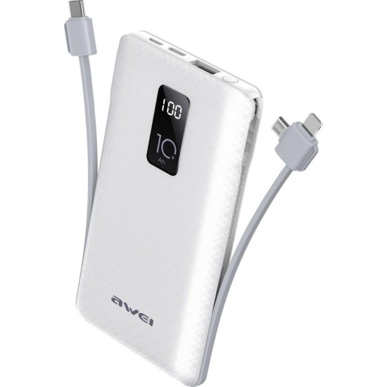 Awei Power Bank (Black) P8K 10000mAh White