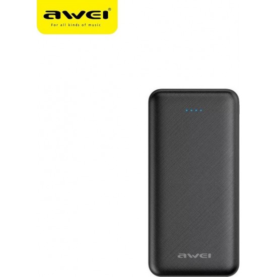 Awei Power Bank (Black) P47K 20000mAh Μαύρο