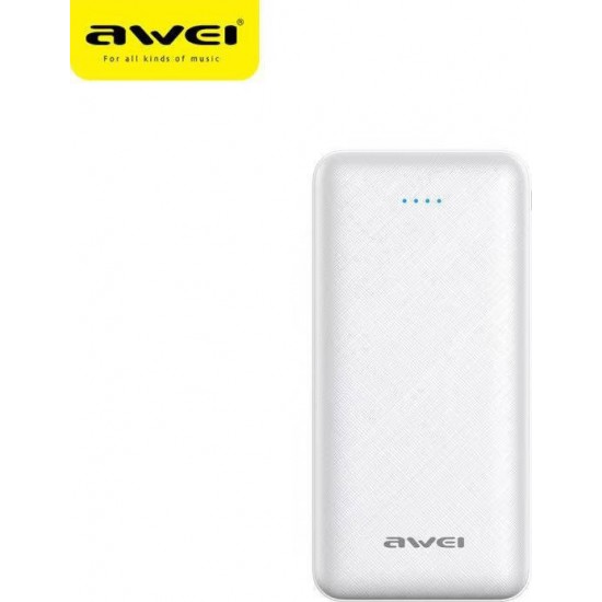 Awei Power Bank (Black) P47K 20000mAh Άσπρο