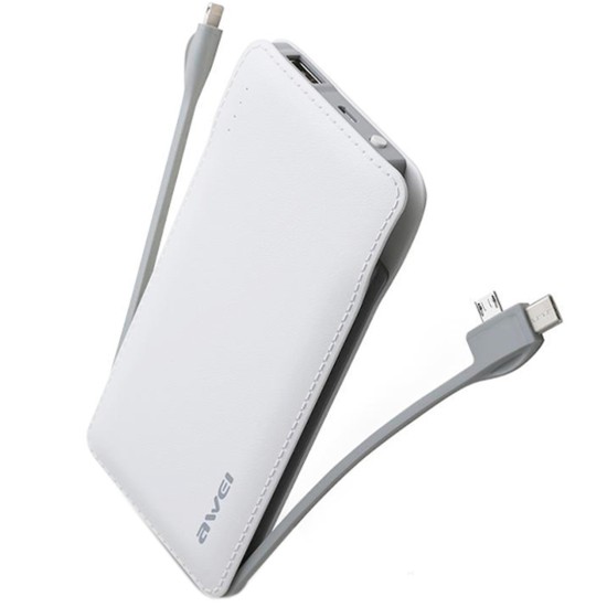 Awei P51K Power Bank 10000mAh με Θύρα USB-A Λευκό