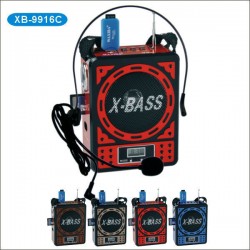 Φορητό Επαναφορτιζόμενο MP3 Radio Με Μικρόφωνο Κεφαλής – OEM Waxiba XB-9916C - OEM Red