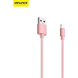 Awei CL-988 Καλώδιο φόρτισης και μεταφοράς δεδομένων Usb to Lightning 30 Cm Ροζ χρυσό