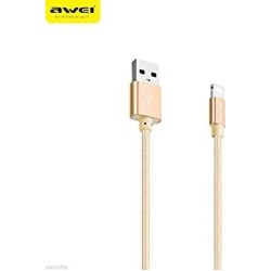 Awei CL-988 Καλώδιο φόρτισης και μεταφοράς δεδομένων Usb to Lightning 30 Cm χρυσό