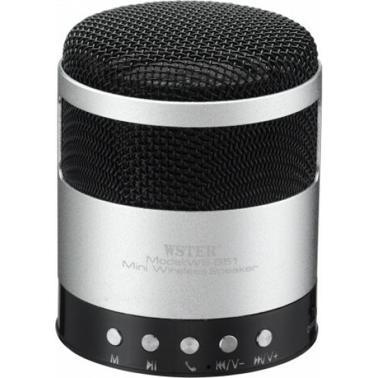 Μini bluetooth ηχείο WS-851 Ασημί