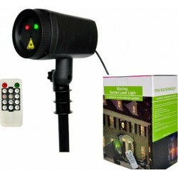 ΑΔΙΑΒΡΟΧΟΣ IP44 PROJECTOR LSZ ΝΥΧΤΕΡΙΝΟΣ ΧΡΙΣΤΟΥΓΕΝΝΙΑΤΙΚΟΣ ΦΩΤΙΣΜΟΣ LASER ΜΕ ΠΟΛΛΑ ΣΧΕΔΙΑ / MOVING GARDEN LASER LIGHT IP44 WATERPROOF (OEM)