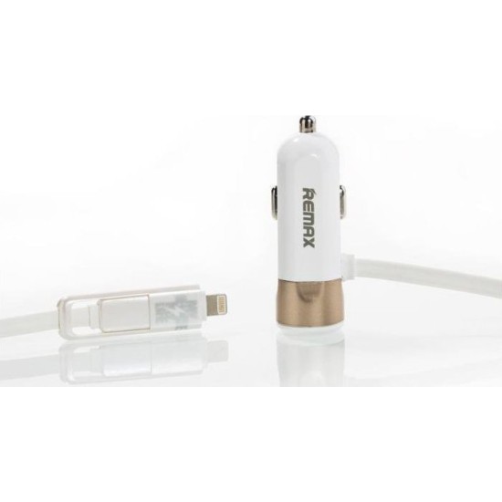 Φορτιστής Αυτοκινήτου Remax RCC-102 3.4A με Καλώδιο microUSB / Lightning - Χρυσό Φορτιστής Αυτοκινήτου Remax RCC-102 3.4A με Καλώδιο microUSB / Lightning - Χρυσό