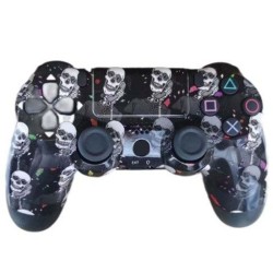 Doubleshock Ασύρματο Gamepad για PS4 Νεκροκεφαλές Μαύρες