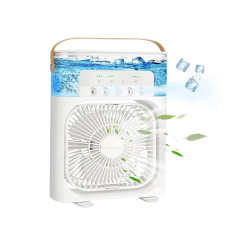  Mini Φορητό Air Cooler - Ανεμιστήρας Ψύξης με Spray Νερού Υδρονέφωσης, LED Φωτισμό, 3 Ταχύτητες Αέρα Λευκό - BD500 oem