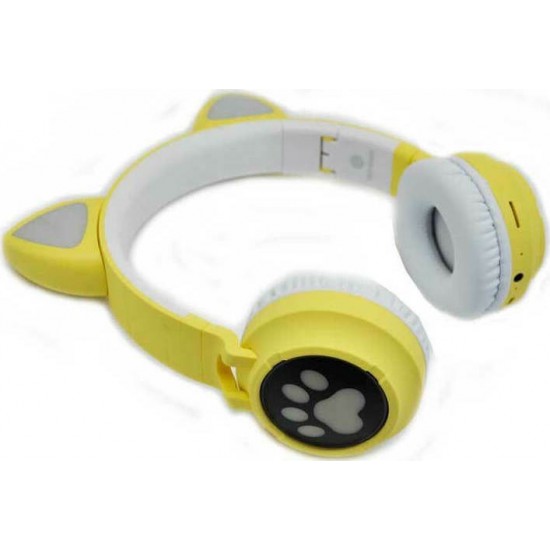 Andowl Cat Ear Q-EM3 Ασύρματα On Ear Ακουστικά Κίτρινα