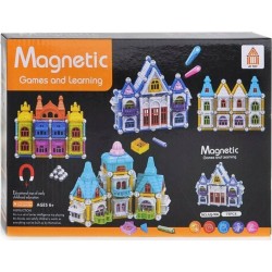 Μαγνητικό Σετ Κατασκευής Σπιτιών Παιχνίδι - Τουβλάκια για Κατασκευές 75τμχ - Magnetic House Constructions