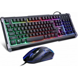 Σετ Gaming Πληκτρολόγιο και Ποντίκι με LED πολύχρωμο - Andowl Q-803 Αγγλικό US
