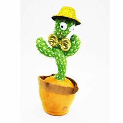 Κάκτος επαναφορτιζόμενος 32cm που χορεύει, τραγουδάει και μιλάει Cactus με Κίτρινο κα΄πελο Dancing, Talking, Sing