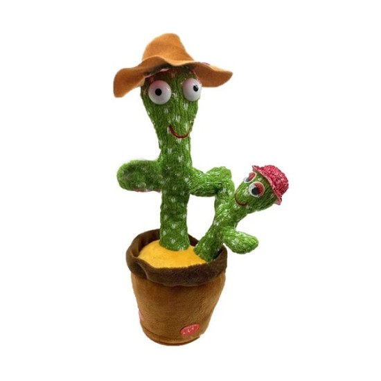Κάκτος που μιλάει και χορεύει - Magic Cactus - Happy Twins Yellow & Red Hat