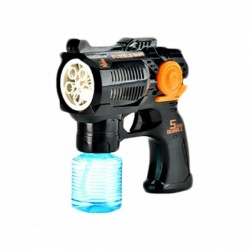 Όπλο με 5 Εξόδους για ΆπειρεςΠολύχρωμες Σαπουνόφουσκες - Bubble Machine Gun - Συσκευή για Φυσαλίδες - Μαύρο