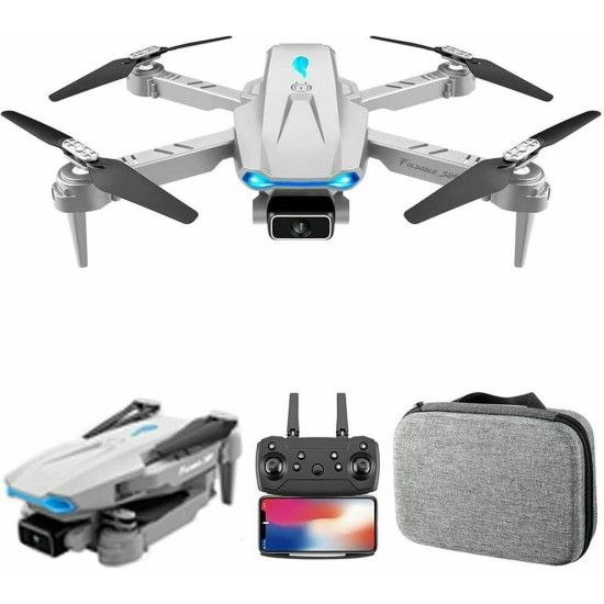 Gaoqi S89 Quadcopter 4K HD Dual Camera Height Maintainable Foldable Mini Drone wifi FPV Headless Mode Drone Toy WHITE