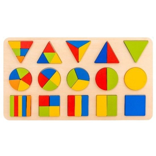 Ξύλινο Παιδικό Puzzle Σφηνώματα Geometric Shapes 45pcs για 3+ Ετών 29497