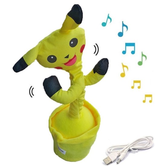 Κάκτος επαναφορτιζόμενος 32cm που χορεύει, τραγουδάει και μιλάει 32cm Gift Toys New Cartoon Yellow Cactus Dancing (oem)