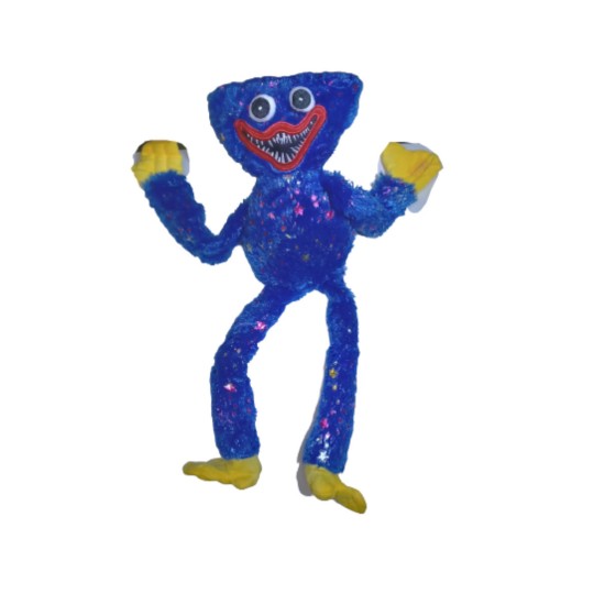 Huggy Wuggy βελούδινη κούκλα Μπλε Με Glitter 40cm Huggy Wuggy βελούδινη κούκλα Μπλε Με Glitter 40cm