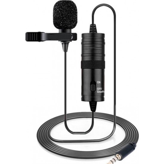 Mini Μικρόφωνο Αλουμινίου 3.5mm Jack με 6m Καλώδιο για Κάμερες, DSLR, Smartphone Andowl Q955S - Μαύρο