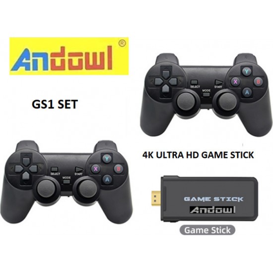 4K Ultra HD Stick Σετ Παιχνιδιών Ασύρματου Χειριστηρίου 2.4G με 300 Build-in Ενσωματωμένα Παιχνίδια Andowl GS1 Set (Support TV) Μαύρο 4K Ultra HD Stick Σετ Παιχνιδιών Ασύρματου Χειριστηρίου 2.4G με 300 Build-in Ενσωματωμένα Παιχνίδια Andowl GS1 Set (Support TV) Μαύρο