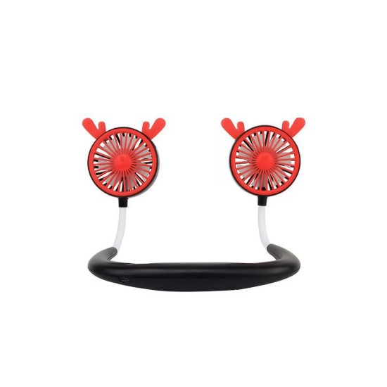 Διπλά Ανεμιστηράκια Κόκκινα Με Στήριγμα Λαιμού 92924