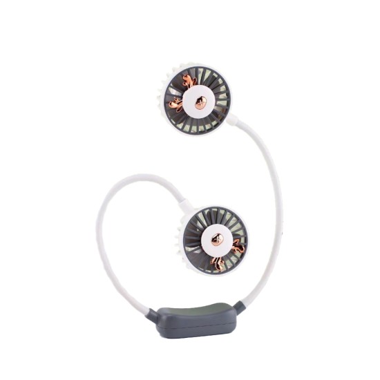 Διπλό Μίνι Ανεμιστηράκι Λαιμού Άσπρο DM800 oem