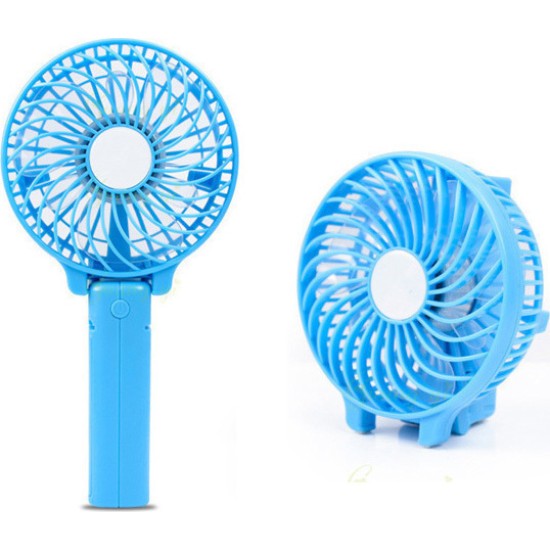 Επαναφορτιζόμενος Αναδιπλούμενος Ανεμιστήρας Rechargeable Foldable Handy Mini Fan Μπλε