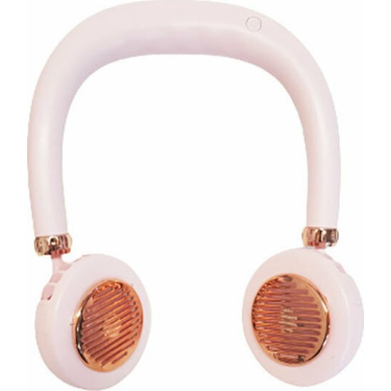 Ανεμιστήρας Λαιμού για το Πρόσωπο σε Σχήμα Ακουστικών Κόκκινο- Ασύρματοι Επαναφορτιζόμενοι Ανεμιστήρες Αυχένα - Wireless Bladeless Neck Fans