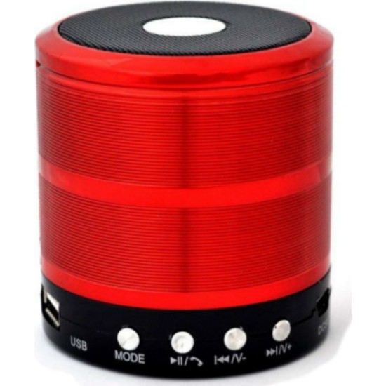 Bluetooth Ηχείο Mp3 Player & FM WS-887 Κόκκινο