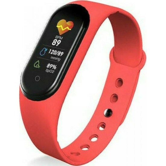 Smart Bracelet M5 Pulse Measurement, Pressure, Sleep Recording, Sports - Κόκκινο Smart Bracelet M5 Pulse Measurement, Pressure, Sleep Recording, Sports - Κόκκινο