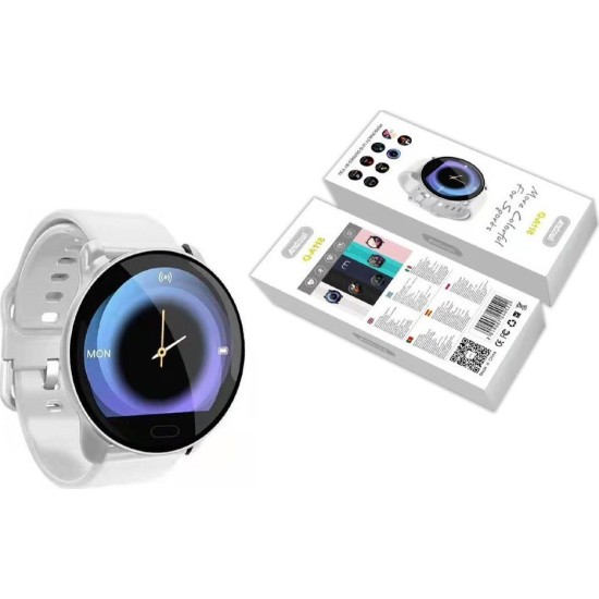 Andowl Q-A118 K9 42mm Smartwatch με Παλμογράφο (Λευκό)