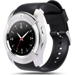 Smart Watch – Ρολόι Κινητό Τηλέφωνο SIM με Οθόνη Αφής, Βηματομετρητή, Μέτρηση Ποιότητας Ύπνου – OEM Smartwatch V8 Ασημί