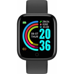 Y68 Smart Watch -Fitness Tracker Μαύρο
