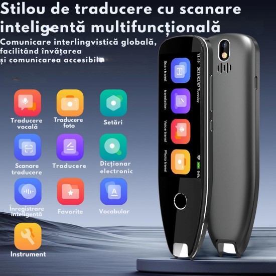 Intelligent Multifunctional Translator Ai Scanning Voice Translation 29 Offline Languages 134 Online Photo Translation Built-in Dictionaries Bluetooth Wi-fi Text Scanning Offline Intelligent Recording 1500mah Battery 3.5 Touch Screen