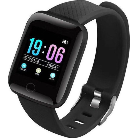 Smartwatch Fitness Μαύρο – 116 Plus for Android/iOS Smartwatch Fitness Μαύρο – 116 Plus for Android/iOS