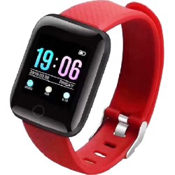 Smartwatch Fitness Μαύρο – 116 Plus for Android/iOS Κόκκινο
